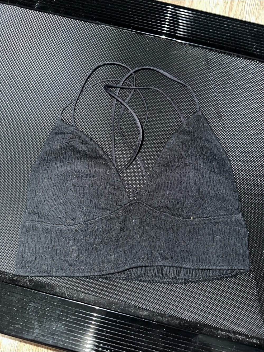PINK Victoria's Secret Black Textured Bralette